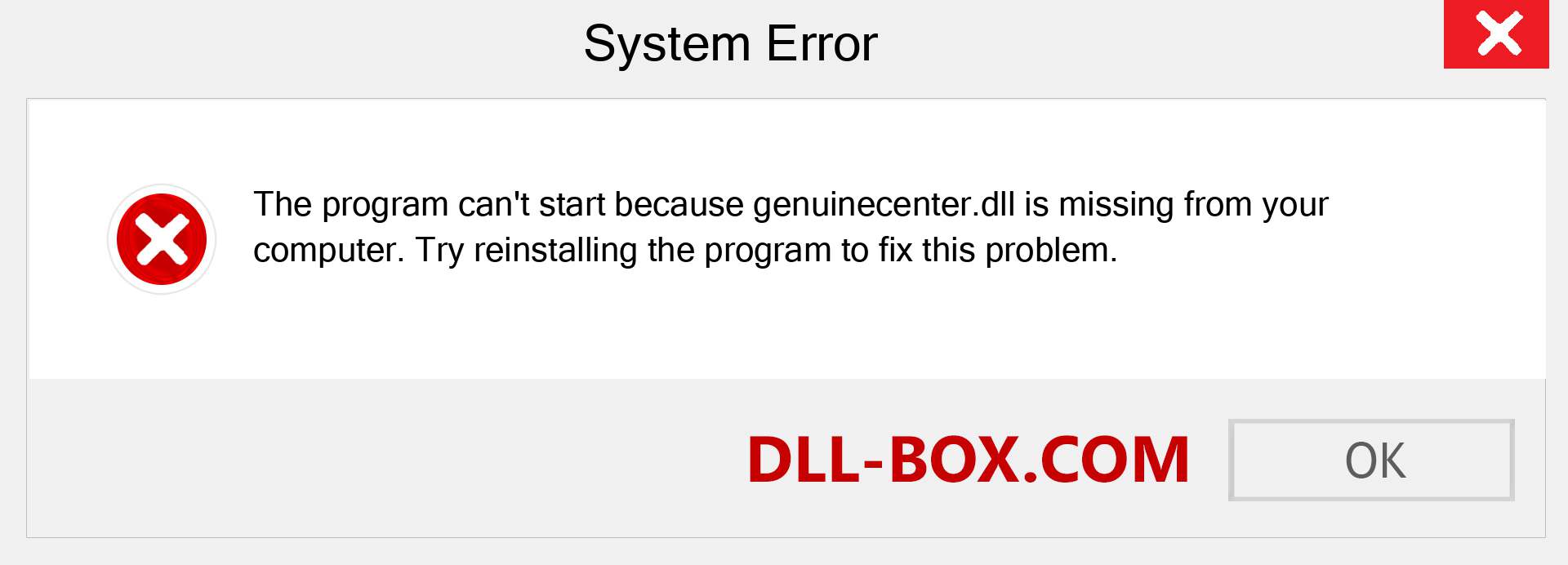  genuinecenter.dll file is missing?. Download for Windows 7, 8, 10 - Fix  genuinecenter dll Missing Error on Windows, photos, images